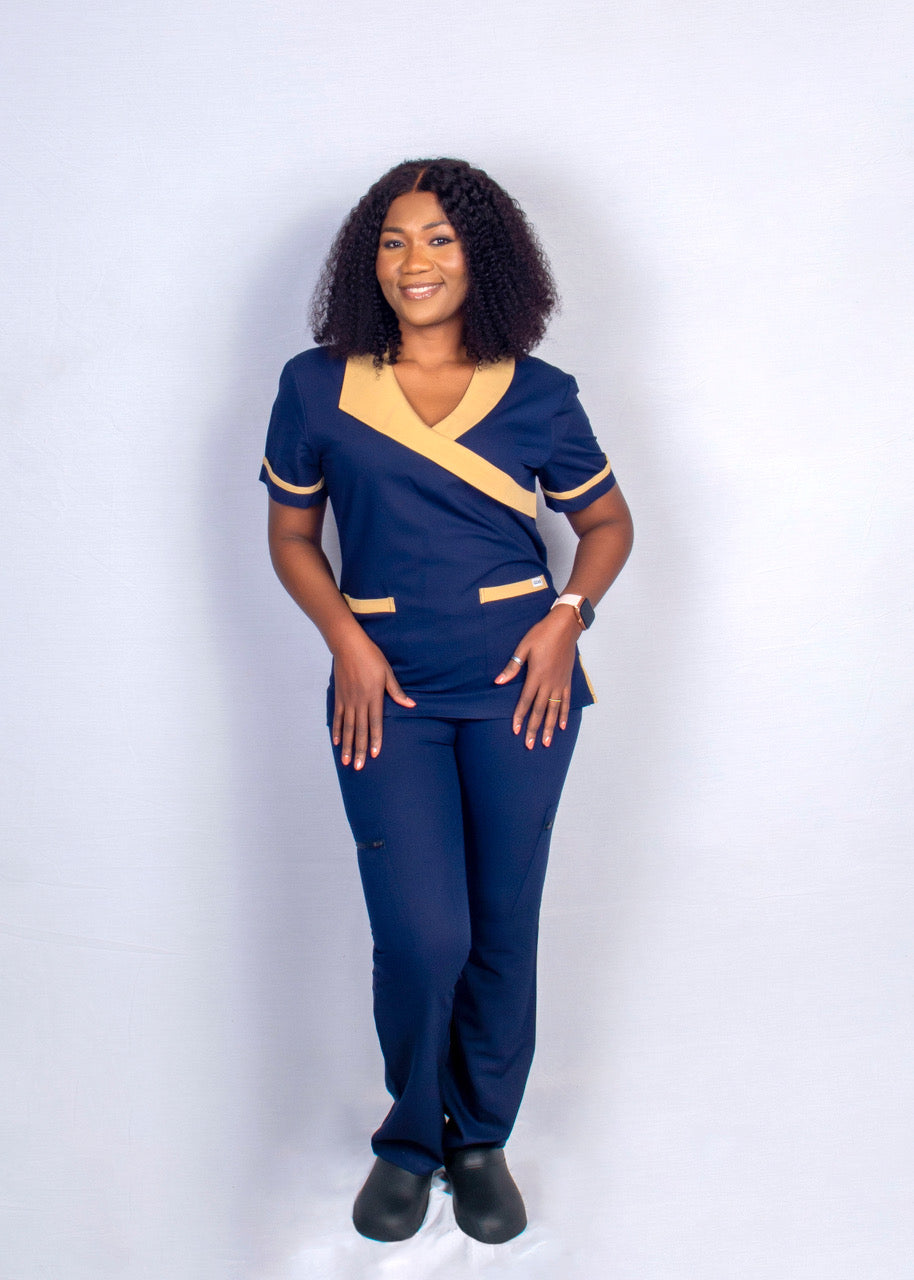 Demure - Top (Navy Blue w/ Karki)